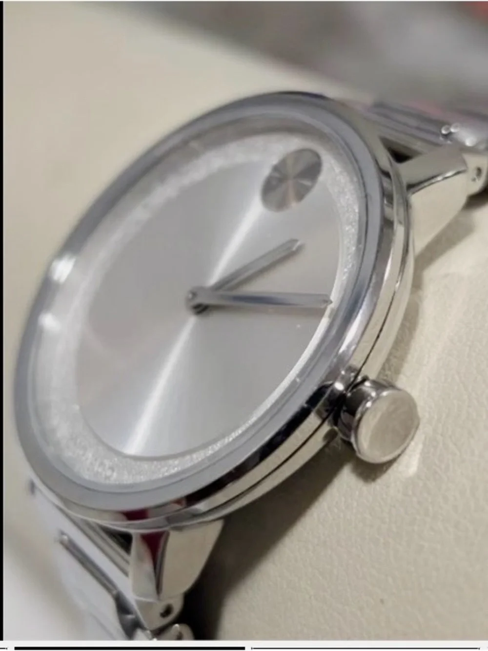Movado Stainless Steel Silver Museum Dial Watch